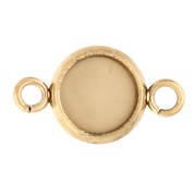 Open ring spacer for 6 mm flat bottom cabochon in gold-plated stainless steel x1