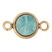 Open ring spacer for 6 mm flat bottom cabochon in gold-plated stainless steel x1