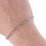 Alternating oval mesh chain (1x1) textured 4 mm Stainless steel 304 x50cm