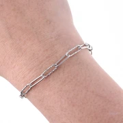 Rectangular textured chain link 4 mm Stainless steel 304 x50cm