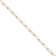 Rectangular textured chain link 4 mm Stainless steel 304 Gold x50cm