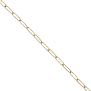 Rectangular textured chain link 4 mm Stainless steel 304 Gold x50cm