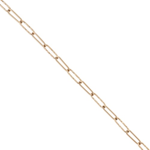 Rectangular textured chain link 4 mm Stainless steel 304 Gold x50cm