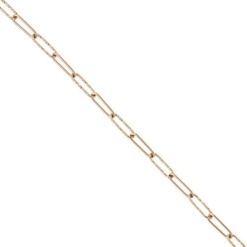 Rectangular textured chain link 4 mm Stainless steel 304 Gold x50cm