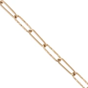 Rectangular textured chain link 4 mm Stainless steel 304 Gold x50cm
