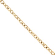 Trace textured mesh chain 6 mm - Stainless steel 304 Gold x50cm