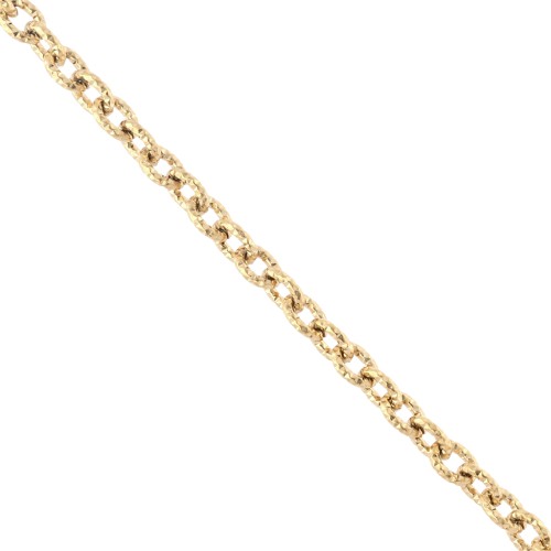 Trace textured mesh chain 6 mm - Stainless steel 304 Gold x50cm