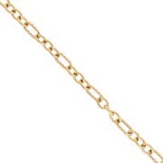 6 mm brushed &amp; twisted stainless steel 304 gold chain x50cm|raw }}