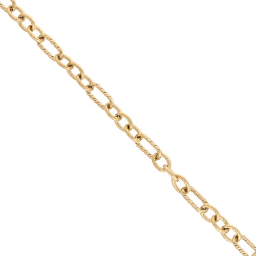 6 mm brushed & twisted stainless steel 304 gold chain x50cm