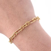 6 mm brushed & twisted stainless steel 304 gold chain x50cm