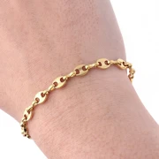 Coffee Bean Chain 5.7 mm - 304 Gold Stainless Steel x50cm