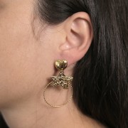 Heart studs 12 mm - Fine silver plated x2