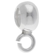 Earring back charm 6.5 mm for 4 mm cord - 925 Sterling Silver x1