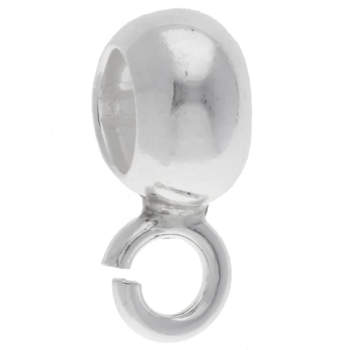 Earring back charm 6.5 mm for 4 mm cord - 925 Sterling Silver x1