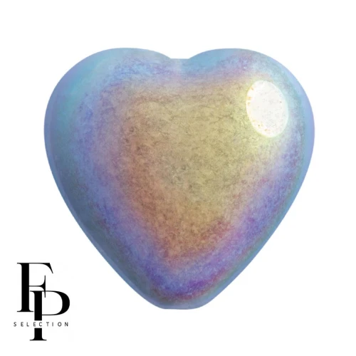 Glass heart bead 16x15 mm - Opaque Sky Blue AB x1