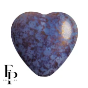 Glass heart bead 16x15 mm - Opaque Sky Blue Bronze x1
