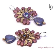 Glass heart bead 16x15 mm - Opaque Sky Blue Bronze x1