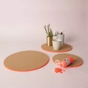 round cork slabs 30 cm Natural x2