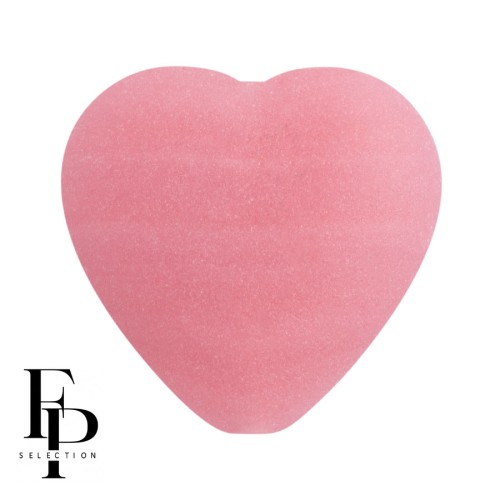 Glass heart bead 16x15 mm - Opaque Rose Mat x1