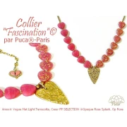 Glass heart bead 16x15 mm - Opaque Rose Mat x1