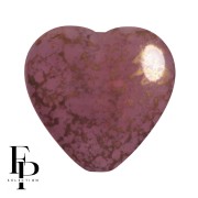 Pink - Glass heart bead 16x15 mm - Opaque Rose Bronze x1 Glass heart bead 16x15 mm - Opaque Rose Bronze x1
