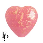 Pink - Glass heart bead 16x15 mm - Opaque Rose Gold Splash x1 Glass heart bead 16x15 mm - Opaque Rose Gold Splash x1