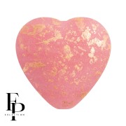 Glass heart bead 16x15 mm - Opaque Rose Gold Splash Mat x1