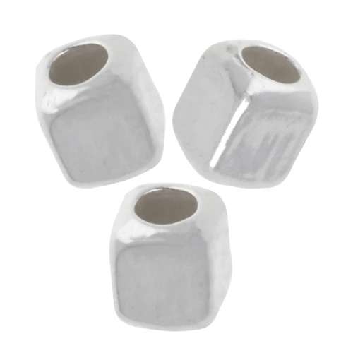 Cubic beads 2 mm - Silver 925 x10