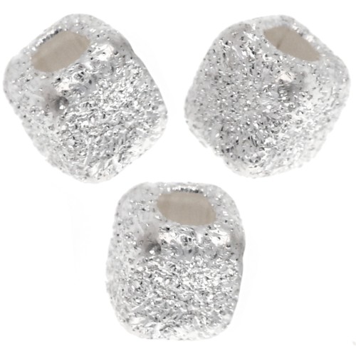 Diamond cube beads 3 mm - Silver 925 x10