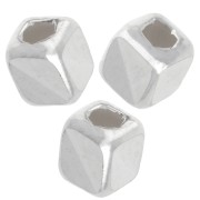 Mirror cube beads 3 mm - Silver 925 x10