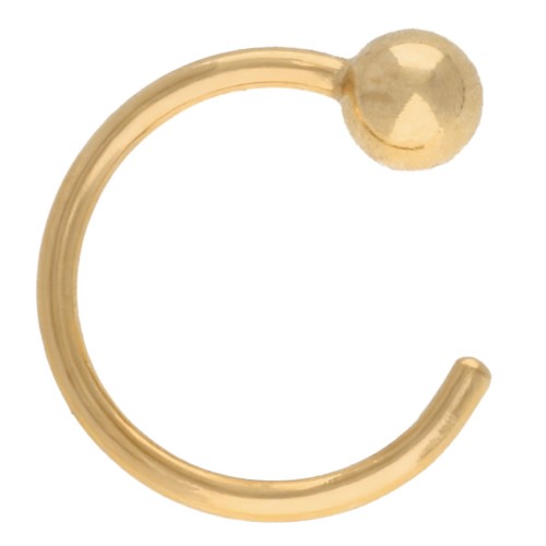 Gold filled (laminated gold) 10 mm ball hoop earrings x1