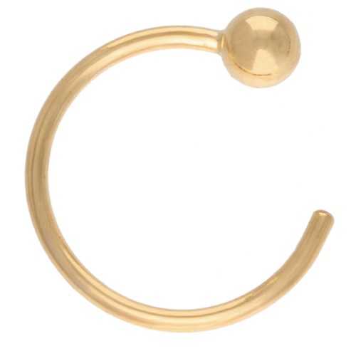 Gold filled (laminated gold) 12 mm ball hoop earrings x1