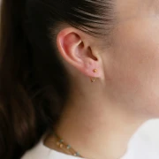 Gold filled (laminated gold) 12 mm ball hoop earrings x1