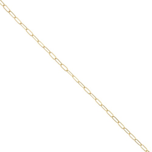 2.5 mm Fantasy striated rectangle chain - Fine gold plated x50 cm