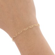 2.5 mm Fantasy striated rectangle chain - Fine gold plated x50 cm