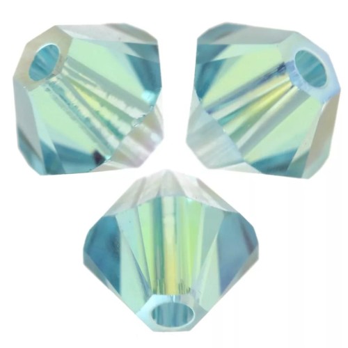 Swarovski Crystal Bicones 5328 4 mm - Light Turquoise Shimmer 2X x1440