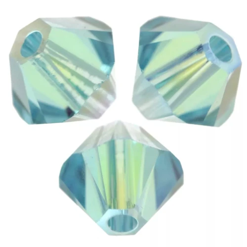 Swarovski Crystal Bicones 5328 4 mm - Light Turquoise Shimmer 2X x1440
