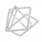 3D squares spacer 24 mm rhodium x1|raw }}