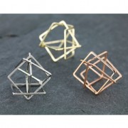 3D squares spacer 24 mm rhodium x1