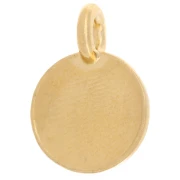 Round charm 12 mm - Tree of life pattern - Fine gold plated x1