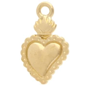 Ex-voto heart pendant 22x13 mm - Fine gold plated x1