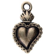 Heart ex-voto pendant 22x13 mm - Bronze x1