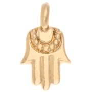 Fatma Hand Charm 12.5x7 mm - Fine gold plated x1|raw }}