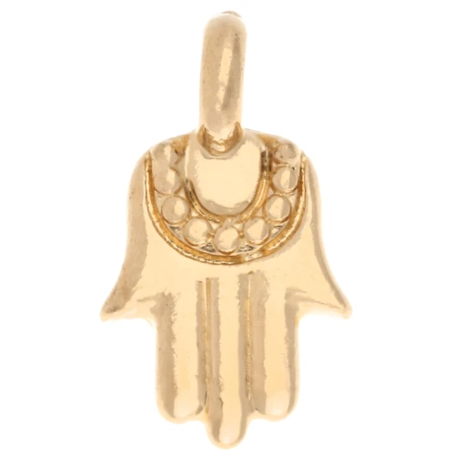 Fatma Hand Charm 12.5x7 mm - Fine gold plated x1