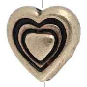 Heart bead 8 mm - Bronze x1