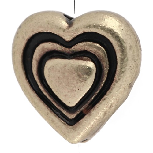 Heart bead 8 mm - Bronze x1