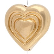 24 Carats gold - Heart bead 8 mm - Fine gold plated x1 Heart bead 8 mm - Fine gold plated x1
