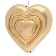 Heart bead 8 mm - Fine gold plated x1