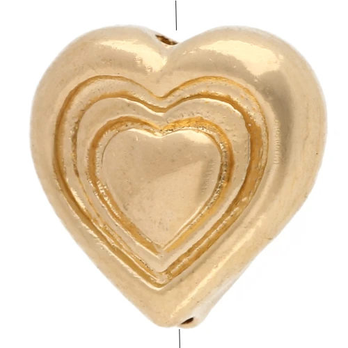 Heart bead 8 mm - Fine gold plated x1