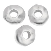 Rondelle beads 6.5 mm - large hole - Antique fine silver plated x5|raw }}